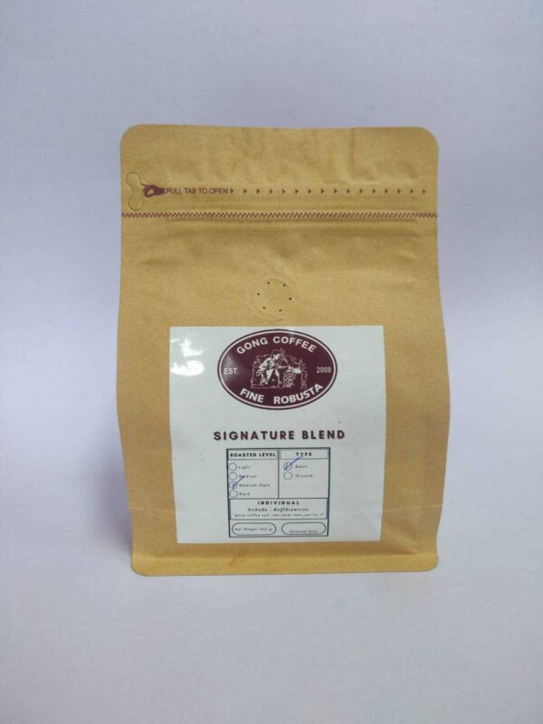 Fine Robusta Roasted Coffee, Kraft Bag, Size 250g