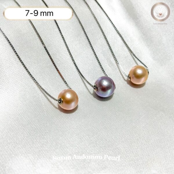 Edison pearl, size 7-9 mm, silver chain setting