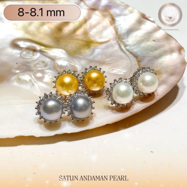 Edison pearl earrings, size 8-8.1 mm.