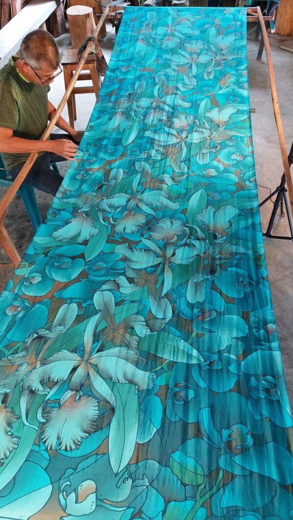 Batik fabric with colorful patterns from Trang's sea