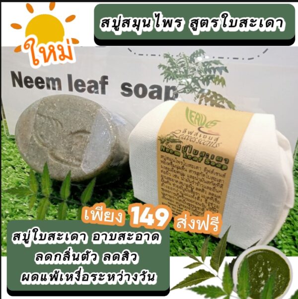 สบู่สมุนไพร สูตรใบสะเดา Neem leaf soap