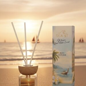 Reed Diffuser พรีเมียม สูตร non-alcohol กลิ่น Yanui Peach Sailing Sunset
