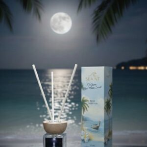 Reed Diffuser พรีเมียม สูตร non-alcohol กลิ่น Kamala Tangy Coconut Moon